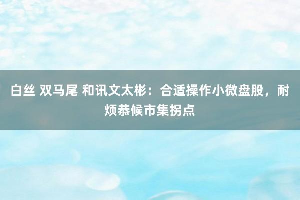 白丝 双马尾 和讯文太彬：合适操作小微盘股，耐烦恭候市集拐点